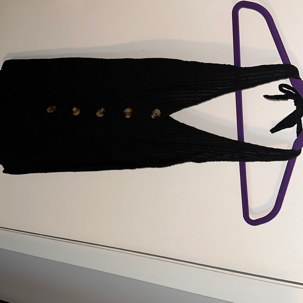 Black halter button down romper